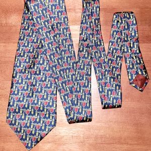 Tassel Print French Lancel Paris Silk Tie Navy, Red, Gold Lawyers & Professors